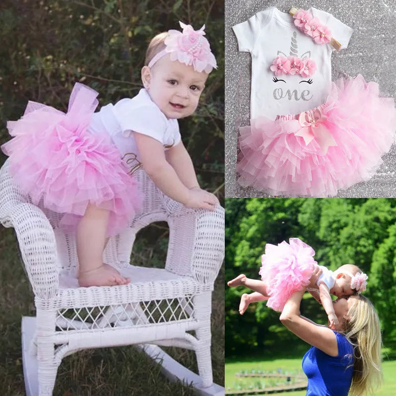 Girls 1st Birthday Party Christening Outfits Princess Costume