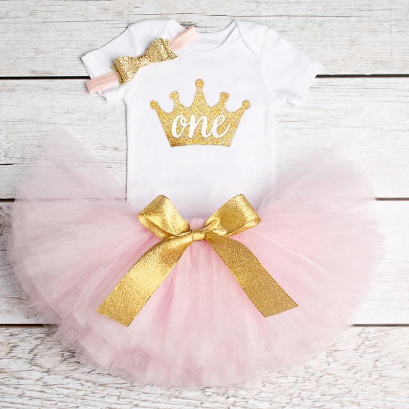 Girls 1st Birthday Party Christening Outfits Princess Costume