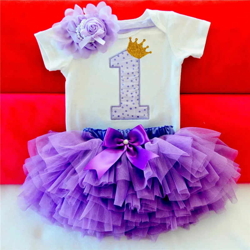 Girls 1st Birthday Party Christening Outfits Princess Costume