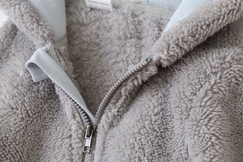 Jumpsuit Warm Hooded Plush