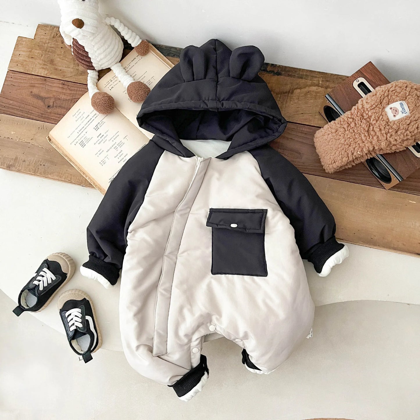 Winter Long Sleeve Hooded Romper