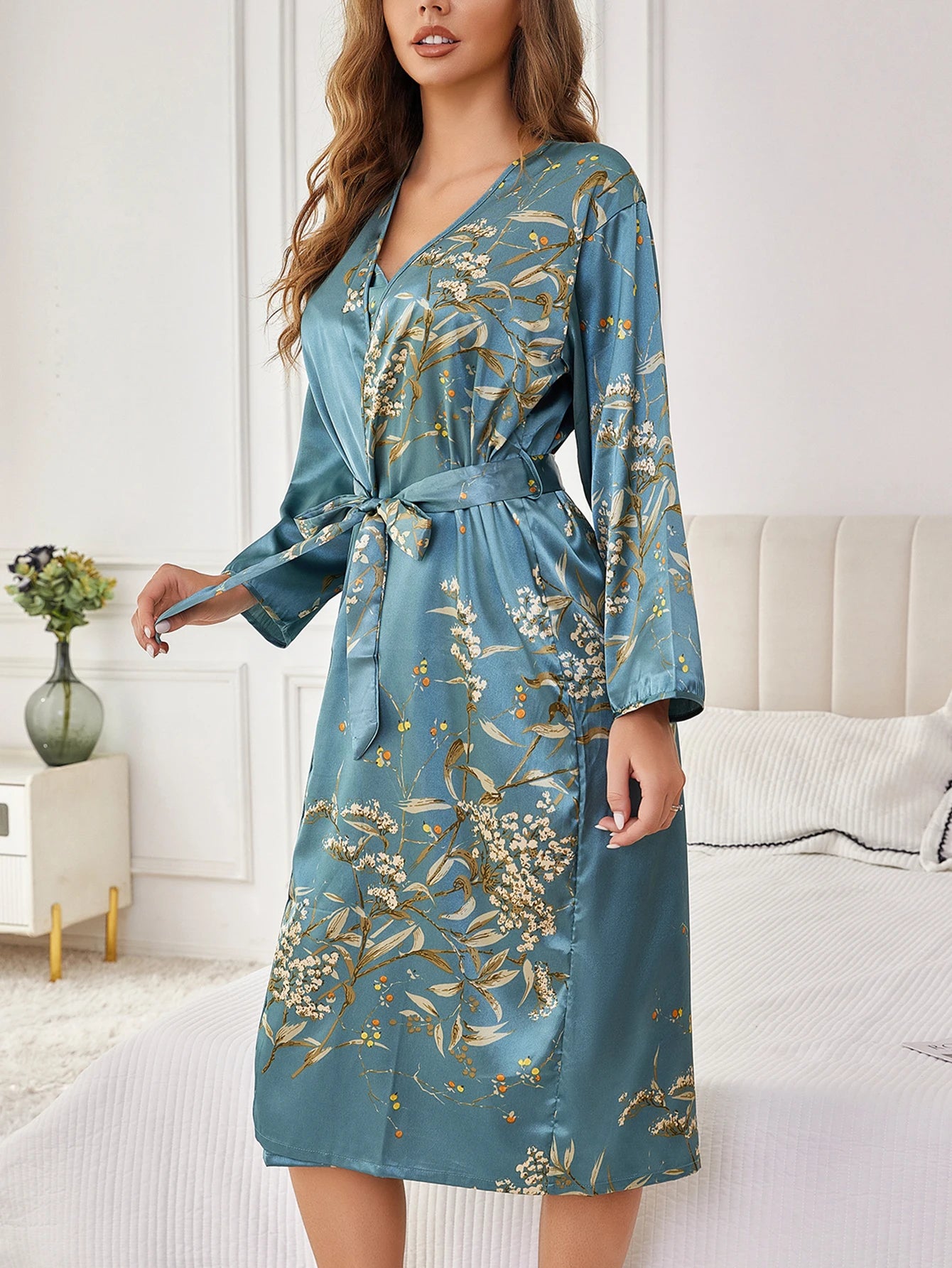 Elegant Robe Floral Print