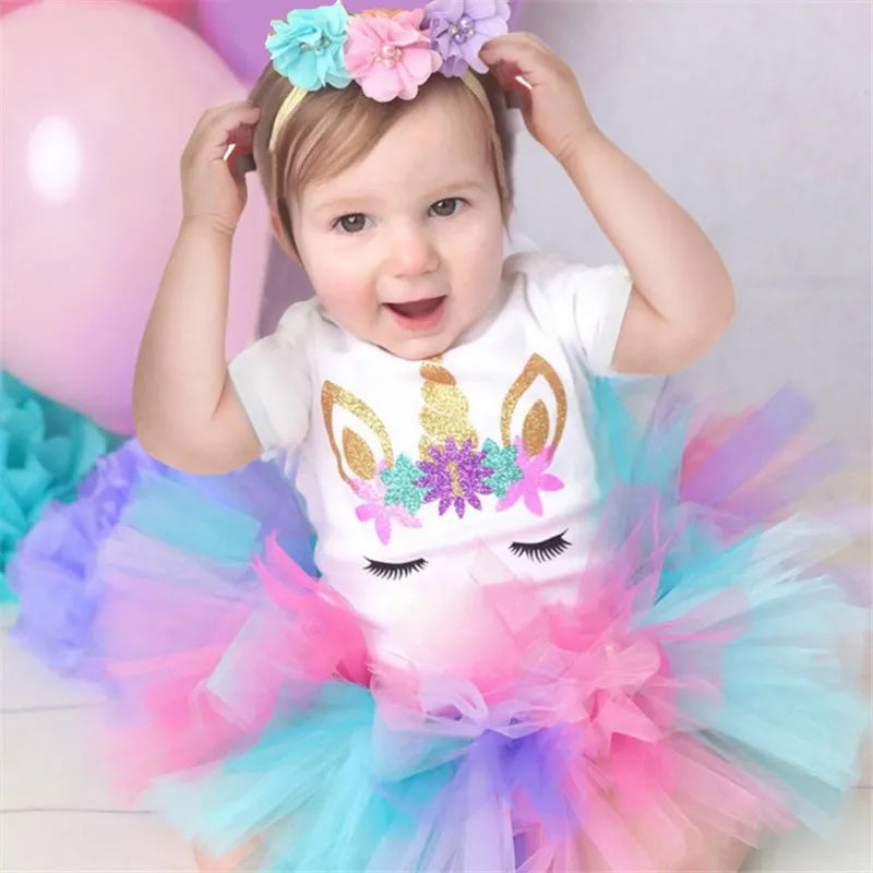 Girls 1st Birthday Party Christening Outfits Princess Costume