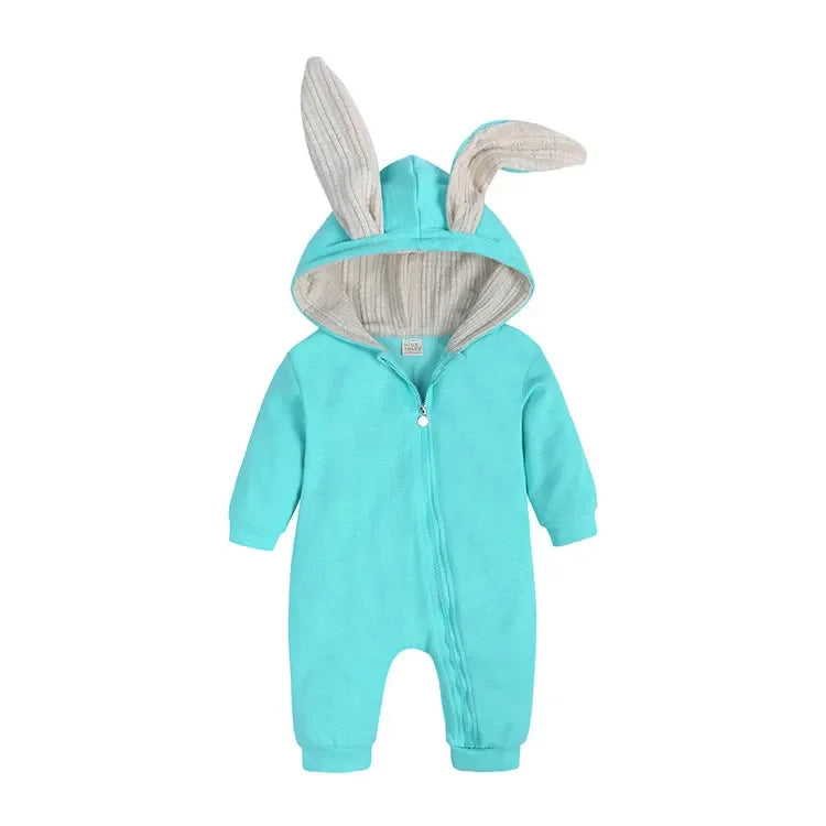 Cartoon Newborn Baby Clothes Boys Romper Long Sleeve Hooded Zipper Baby Girl Romper Spring & Autumn Infant Clothing 3-18 Months