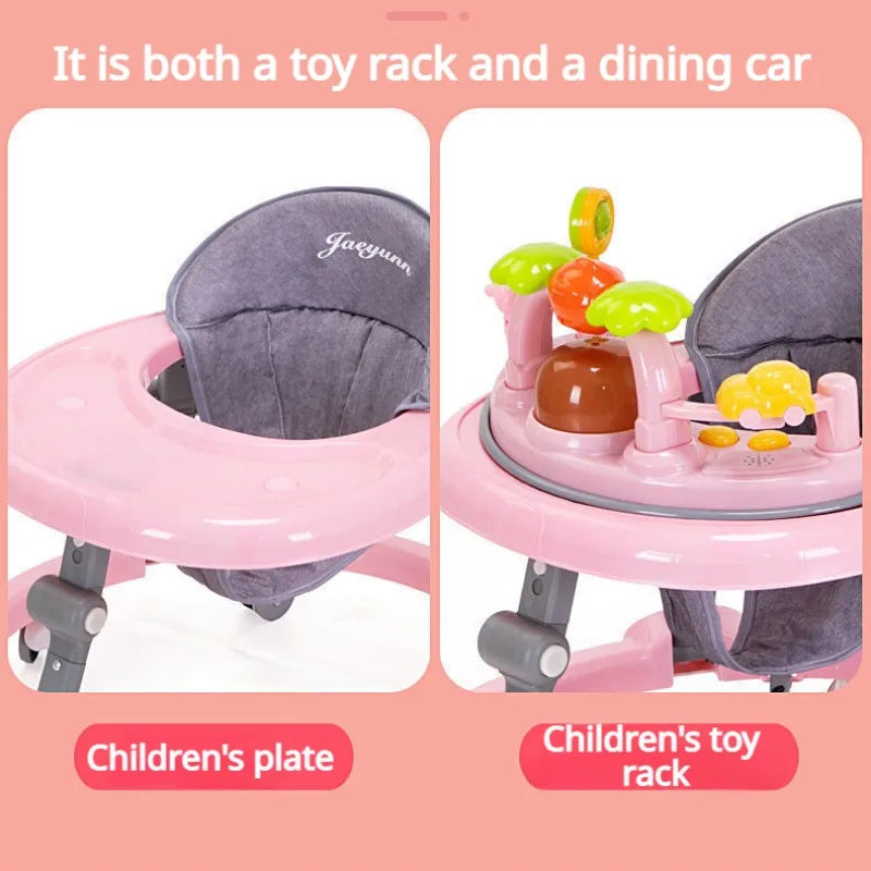 Baby Activity Walker with Music & Light Removable Footrest Toy Rack