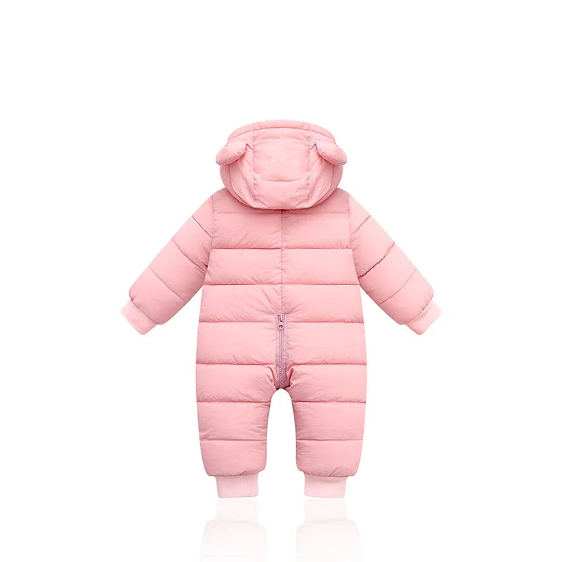 Winter Baby Newborn Plus Velvet Overalls Clothes Infant Boys Girls Warm Thick Jumpsuit Hooded Outfits Down Cotton kids Romper