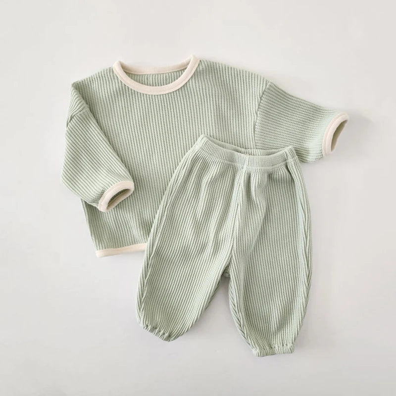 Waffle Pullover+Pants Suit