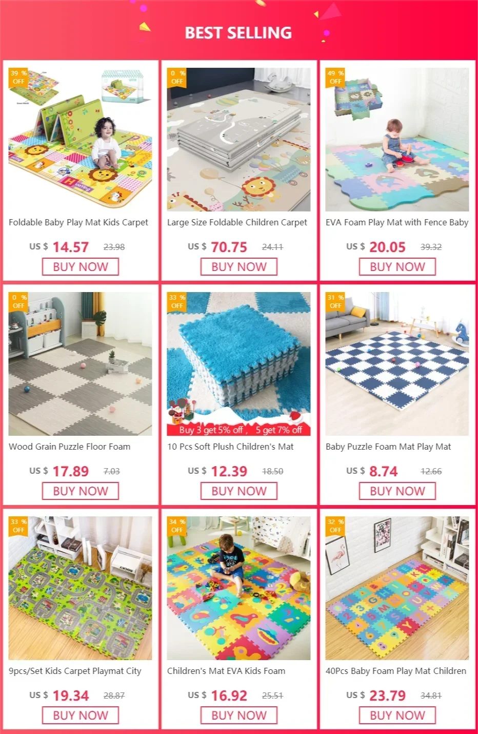 Baby Foam Mat Carpet Soft Play