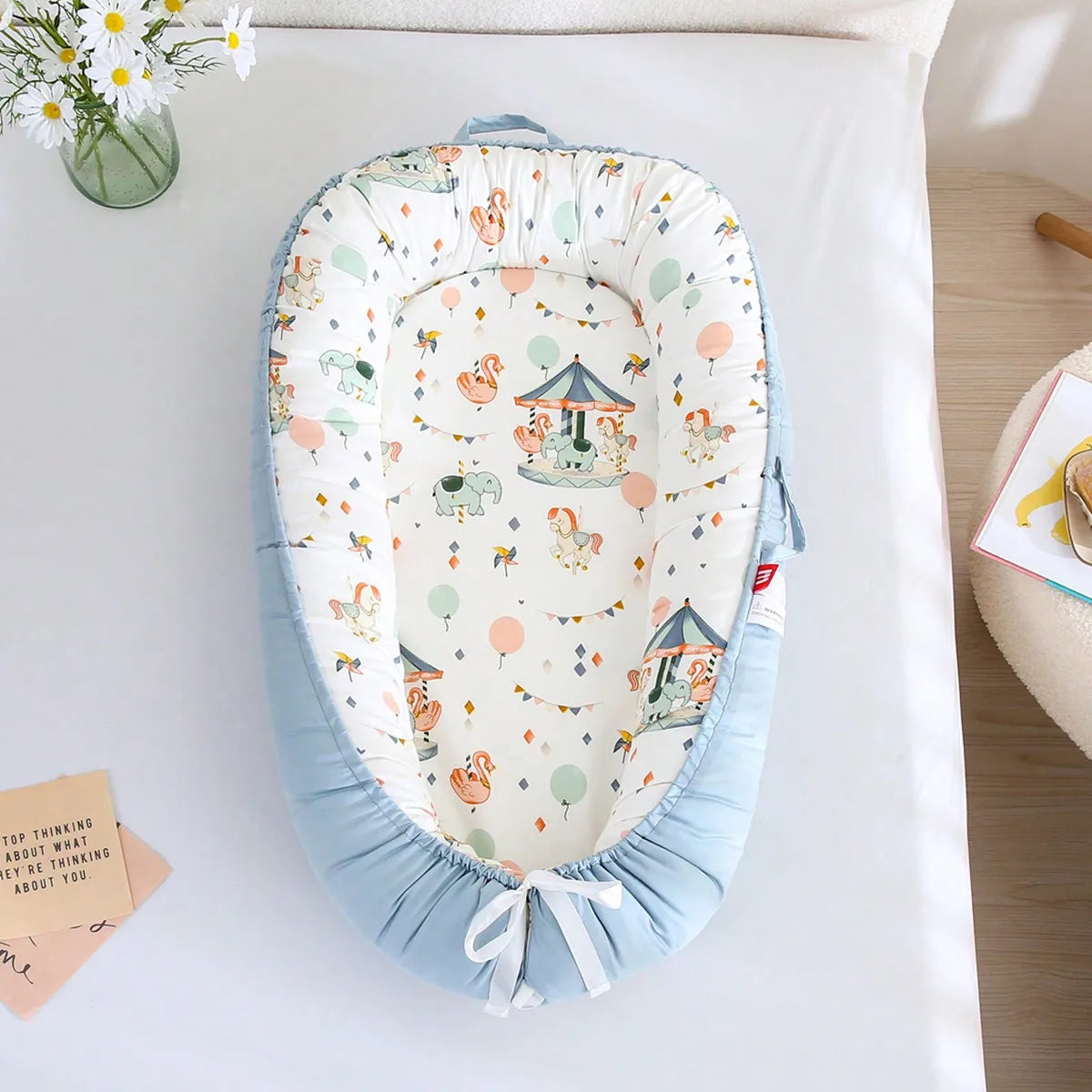 Baby Nest for Sleeping Newborn Baby Lounger Cotton Breathable Adjustable