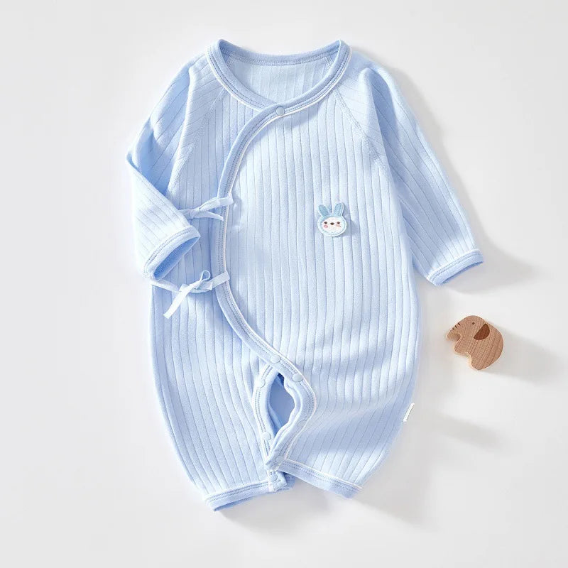 Boys Girls Newborn Jumpsuit Baby Cotton One-Piece Romper Infant Long Sleeve Boneless Pajamas Four Seasons 0-6M