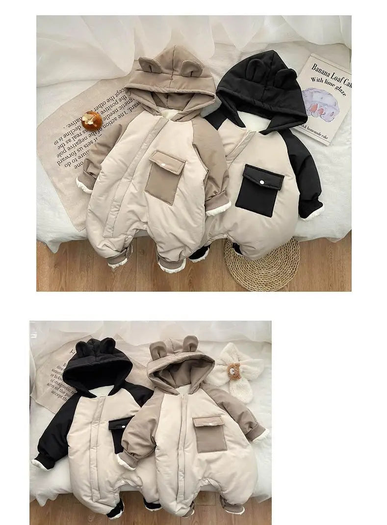 Winter Long Sleeve Hooded Romper