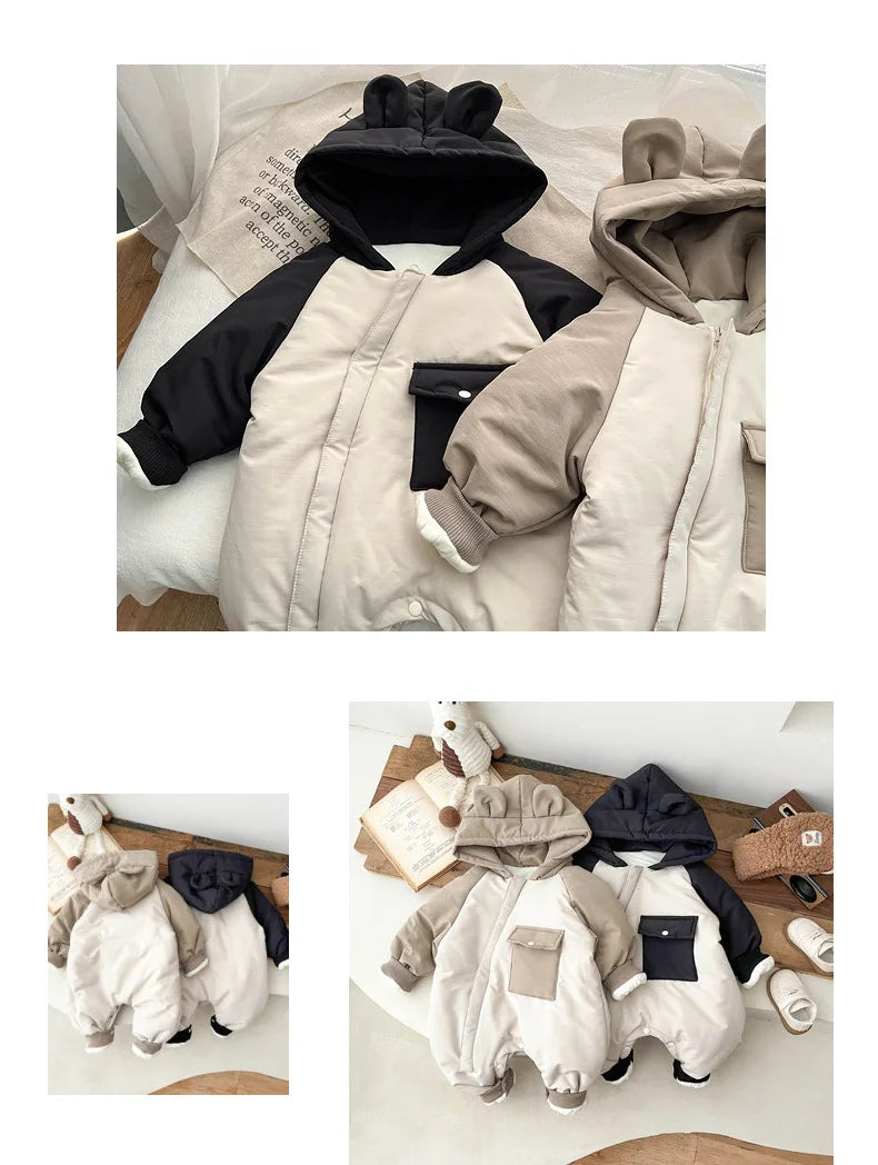 Winter Long Sleeve Hooded Romper