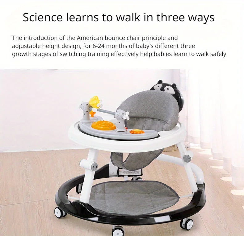 Foldable Baby Walker with Adjustable Heights Activity Center