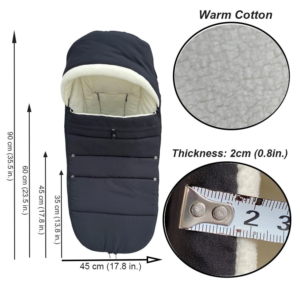 Universal Baby Stroller Footmuff Warm Sleepsacks Pram Waterproof Socks For Babyzen