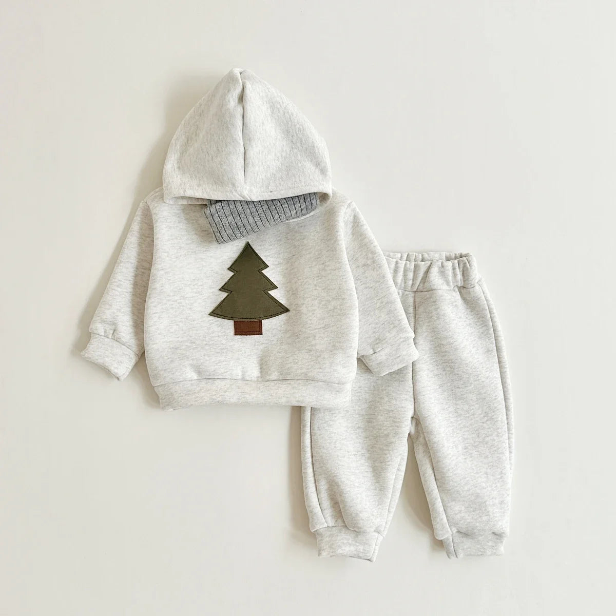 Winter Baby Clothes Set Hooded Tracksuit Christmas Tree Boys Kids Clothing Girls Thickening Plush Winter Warm Cotton Coat Suit