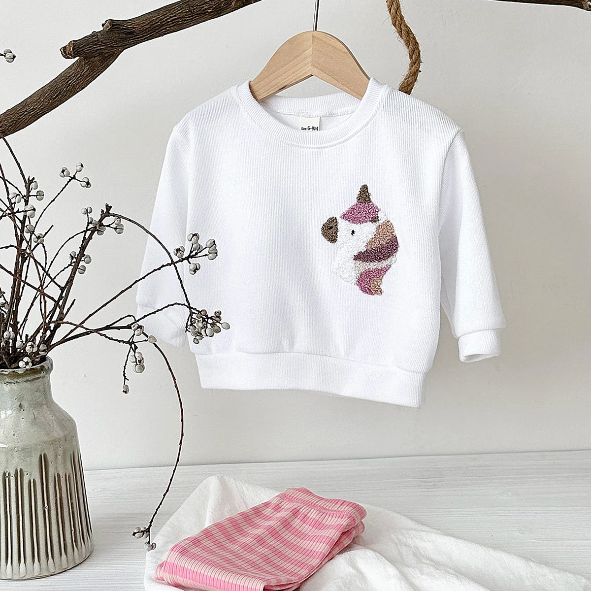 2Pcs Baby Clothes Girl Sets Baby Newborn Items Embroidery Top+Pants Warm Clothes Spring Autumn Baby Boy Clothes Infant