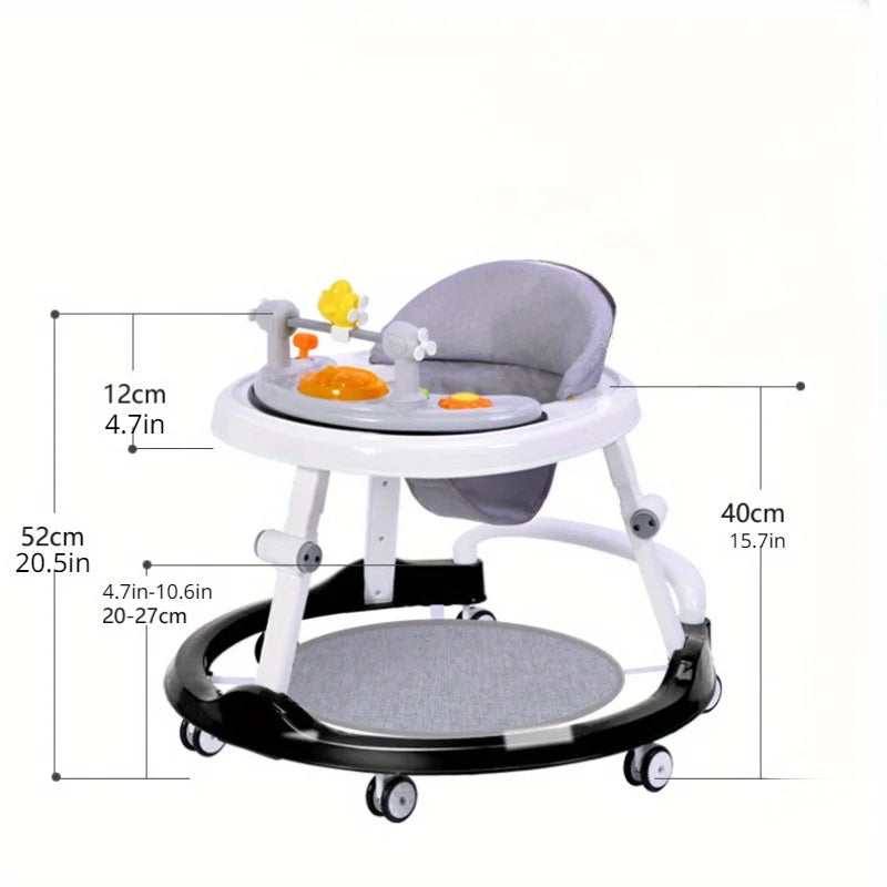 Foldable Baby Walker with Adjustable Heights Activity Center