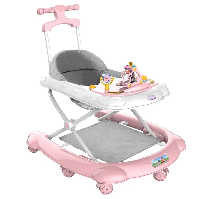 Baby Walker with Music Anti O-shaped Legs Multifunctional Anti Fall