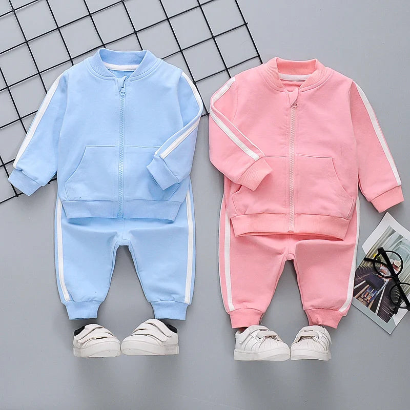 New Spring Autumn Baby Girls Clothes Children Boys Casual Jacket Pants 2Pcs/Sets Toddler Cotton Costume Infant Kids Tracksuits
