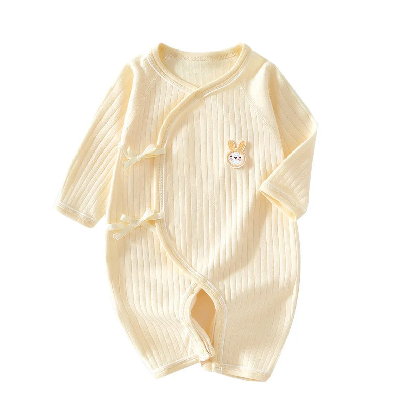 Boys Girls Newborn Jumpsuit Baby Cotton One-Piece Romper Infant Long Sleeve Boneless Pajamas Four Seasons 0-6M