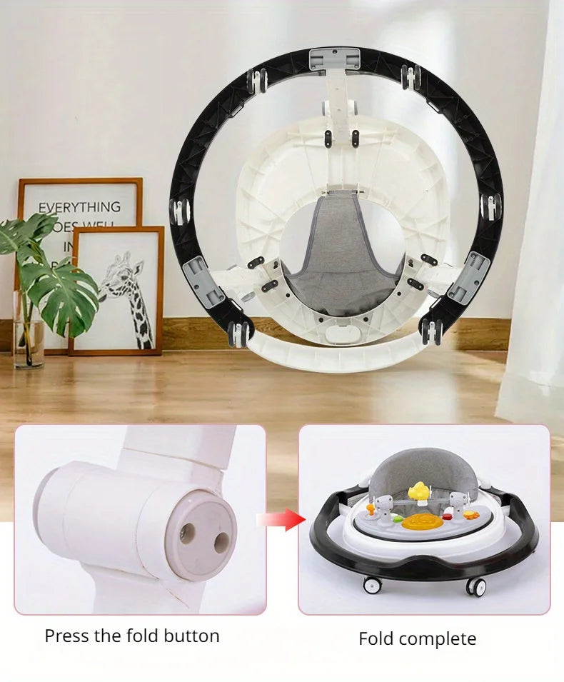Foldable Baby Walker with Adjustable Heights Activity Center