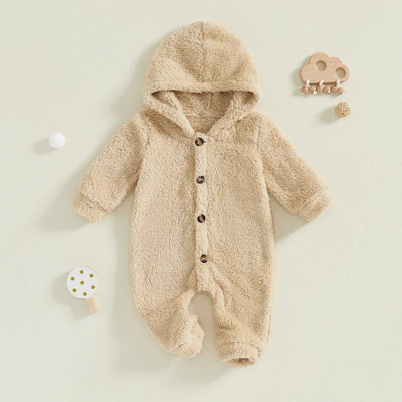 Jumpsuit Long Sleeve Full Length Hooded Winter Romper