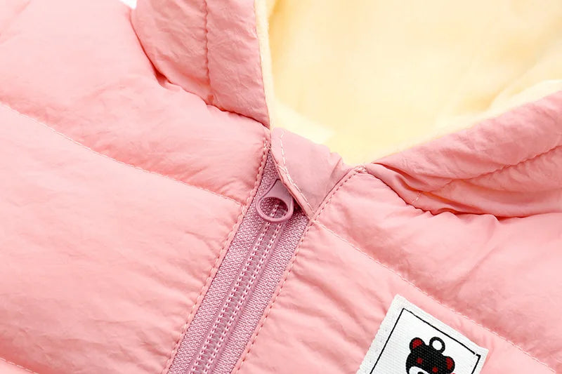 Winter Baby Newborn Plus Velvet Overalls Clothes Infant Boys Girls Warm Thick Jumpsuit Hooded Outfits Down Cotton kids Romper