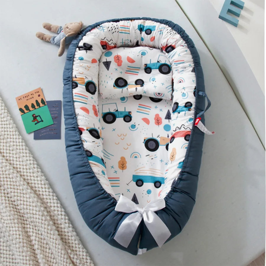 Baby Nest for Sleeping Newborn Baby Lounger Cotton Breathable Adjustable