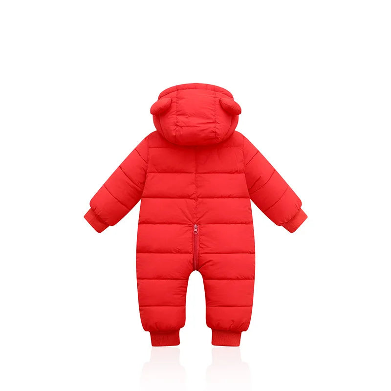 Winter Baby Newborn Plus Velvet Overalls Clothes Infant Boys Girls Warm Thick Jumpsuit Hooded Outfits Down Cotton kids Romper