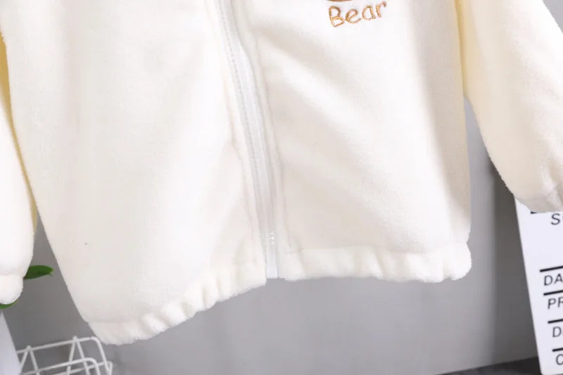 2024 new winter girls plush set for boys casual sports two-piece set for baby toddler outdoor clothing sets