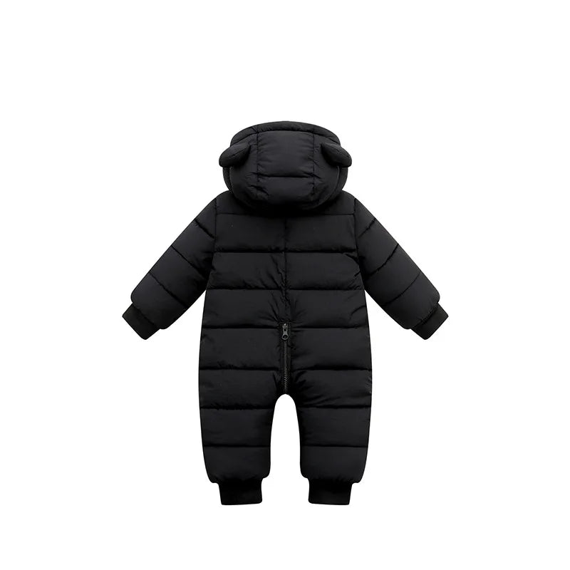 Winter Baby Newborn Plus Velvet Overalls Clothes Infant Boys Girls Warm Thick Jumpsuit Hooded Outfits Down Cotton kids Romper