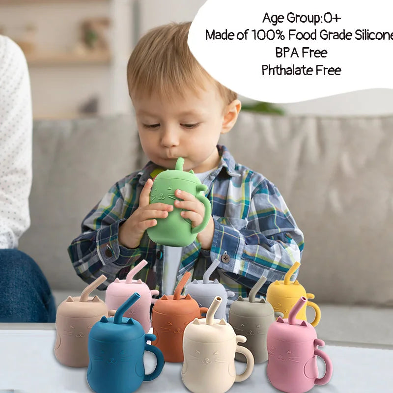 150ML Silicone Baby Feeding Straw Cup