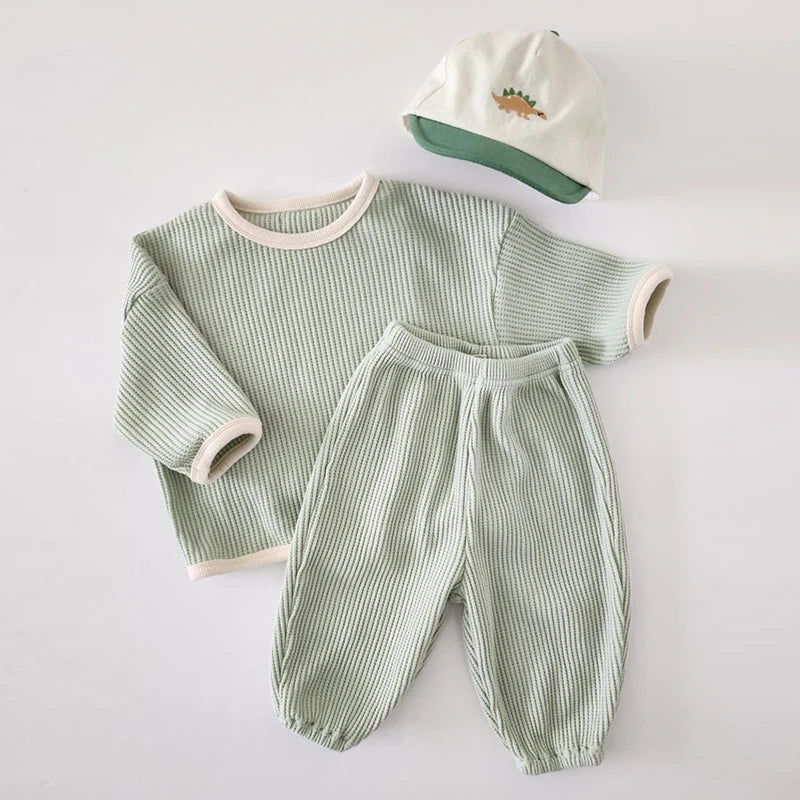 Waffle Pullover+Pants Suit