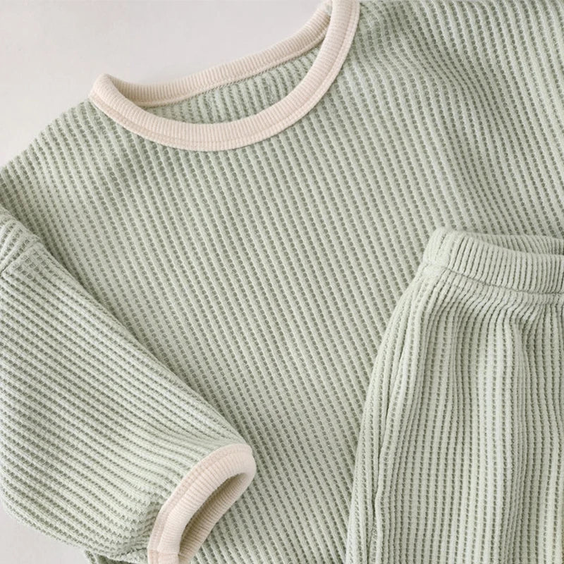 Waffle Pullover+Pants Suit