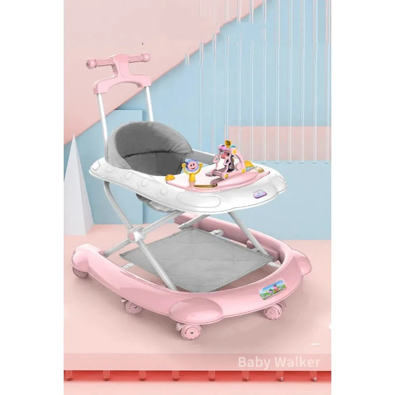 Baby Walker with Music Anti O-shaped Legs Multifunctional Anti Fall