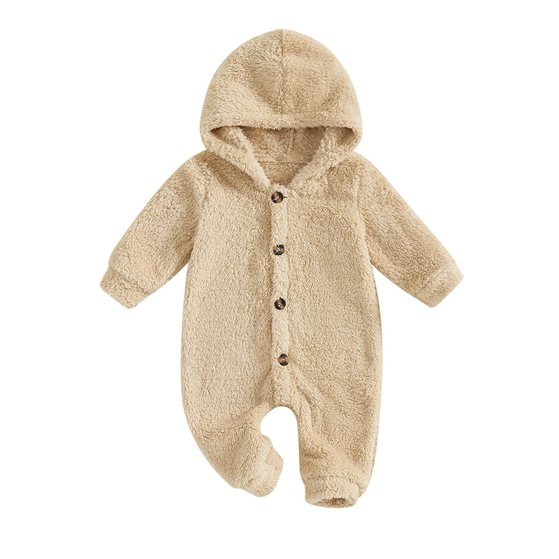 Jumpsuit Long Sleeve Full Length Hooded Winter Romper