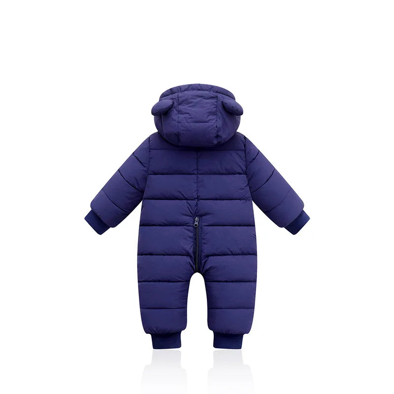 Winter Baby Newborn Plus Velvet Overalls Clothes Infant Boys Girls Warm Thick Jumpsuit Hooded Outfits Down Cotton kids Romper
