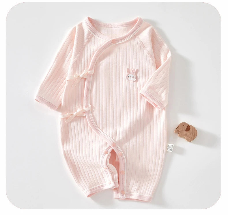 Boys Girls Newborn Jumpsuit Baby Cotton One-Piece Romper Infant Long Sleeve Boneless Pajamas Four Seasons 0-6M