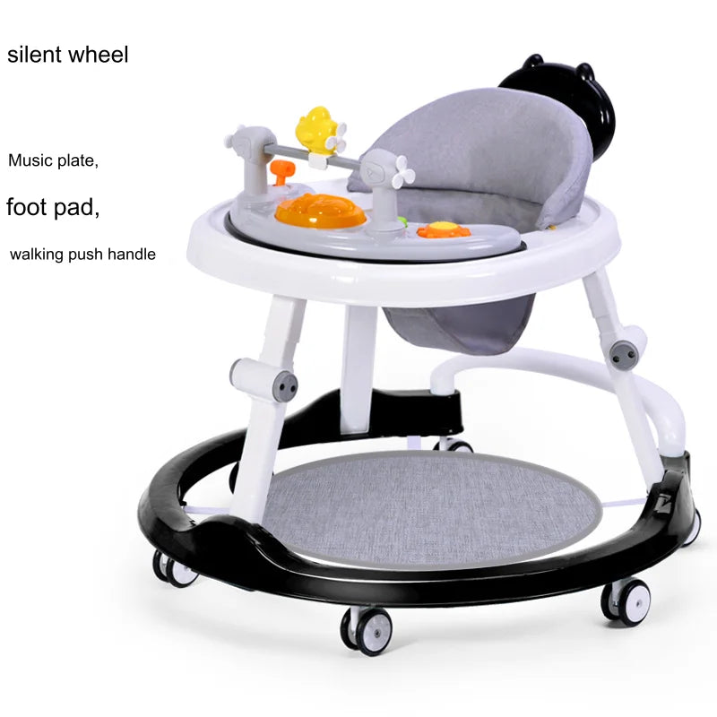 Foldable Baby Walker with Adjustable Heights Activity Center