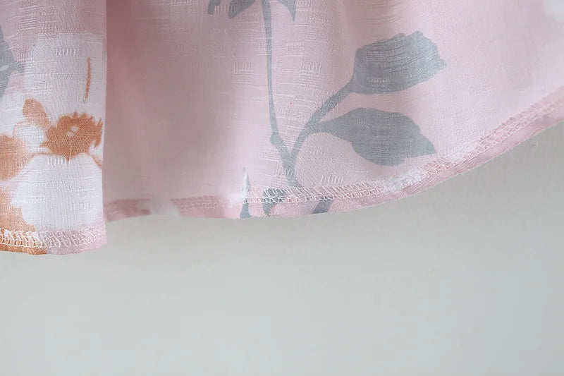Cute Flower Printed Bow Dress