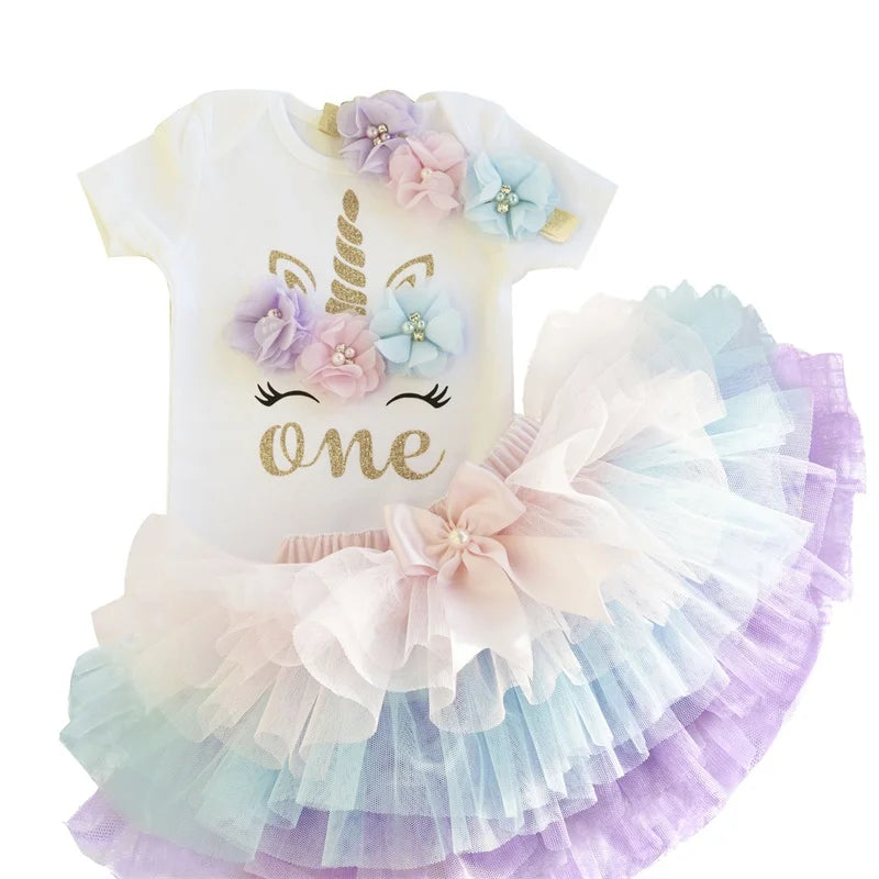Girls 1st Birthday Party Christening Outfits Princess Costume