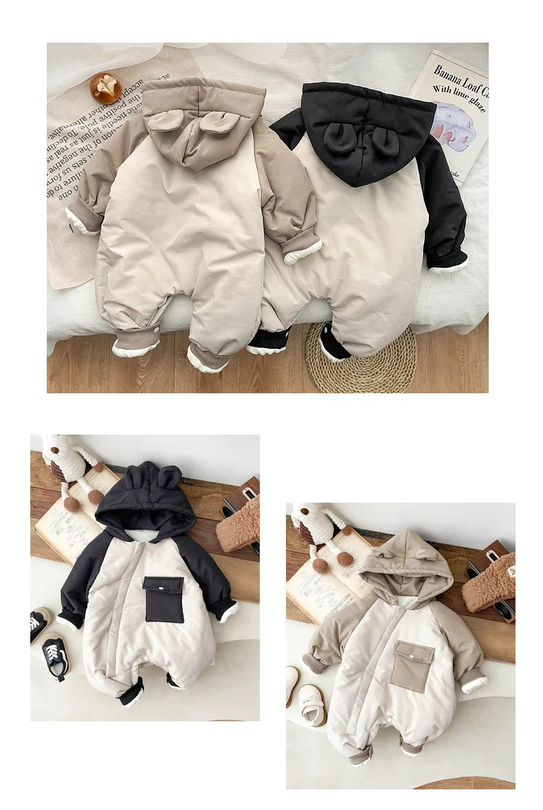 Winter Long Sleeve Hooded Romper