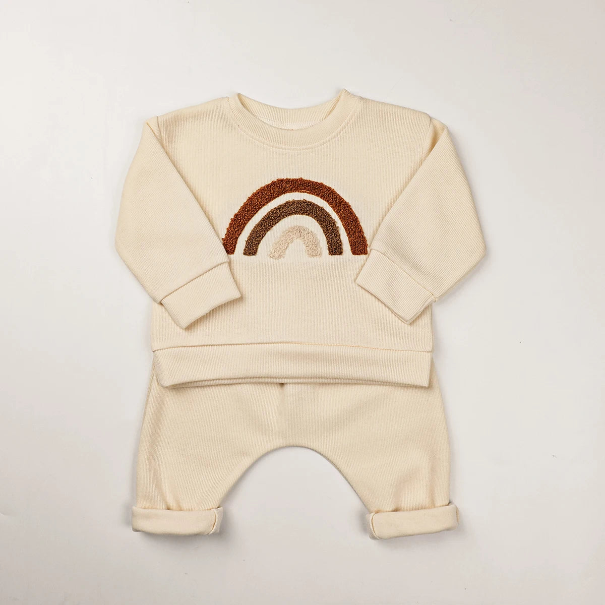 Europe Baby Cotton Kintting Clothing Sets Kids Boys Girls Spring Clothes Loose Tracksuit Pullovers Tops+Pants 2PCS Outfits
