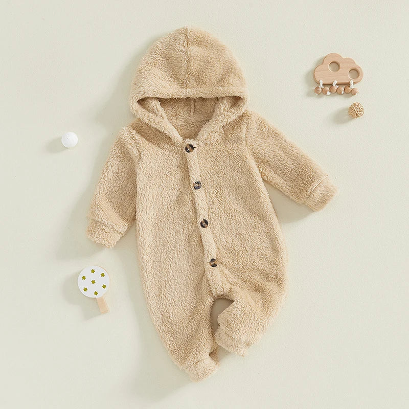 Jumpsuit Long Sleeve Full Length Hooded Winter Romper