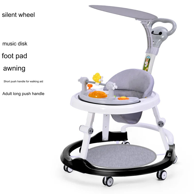 Foldable Baby Walker with Adjustable Heights Activity Center