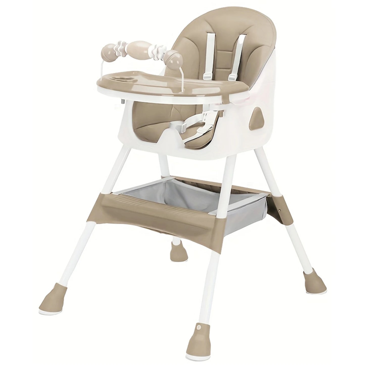 Foldable Baby High Chair 6 Months Plus, with Large Antislip Pad & ToyRack,