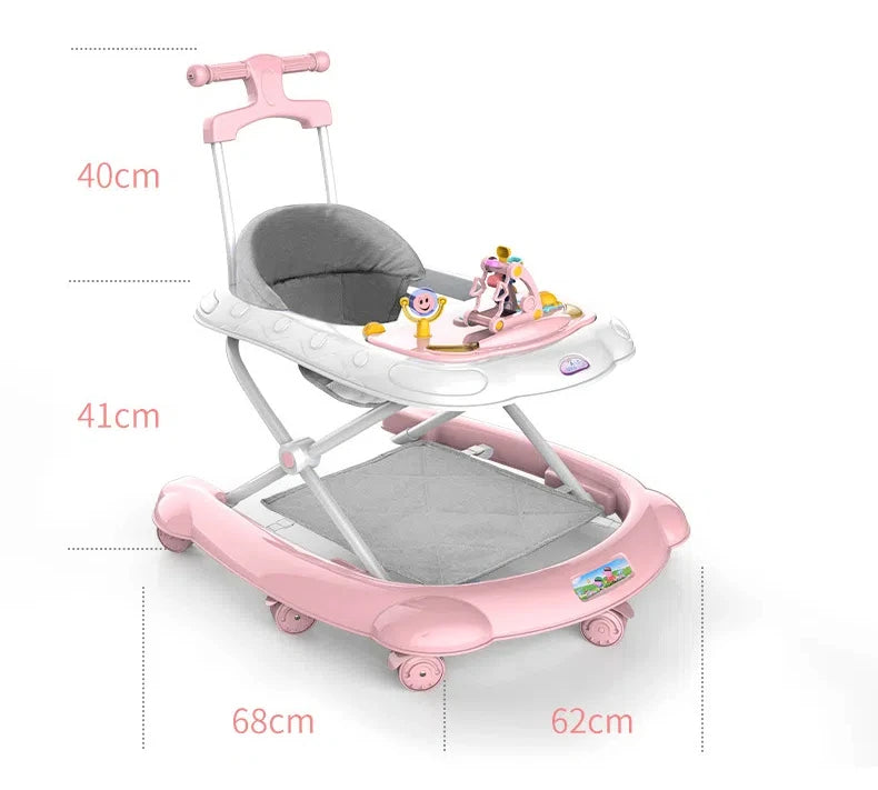 Baby Walker with Music Anti O-shaped Legs Multifunctional Anti Fall