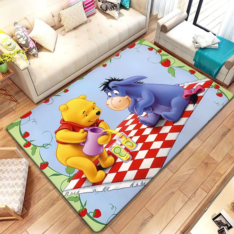 Winnie the Pooh Cartoon Printed Carpet .Living Room Bedroom Entrance Door Mat ,Sofa ,Toilets,Home Decoration Carpet. Picnic Rug
