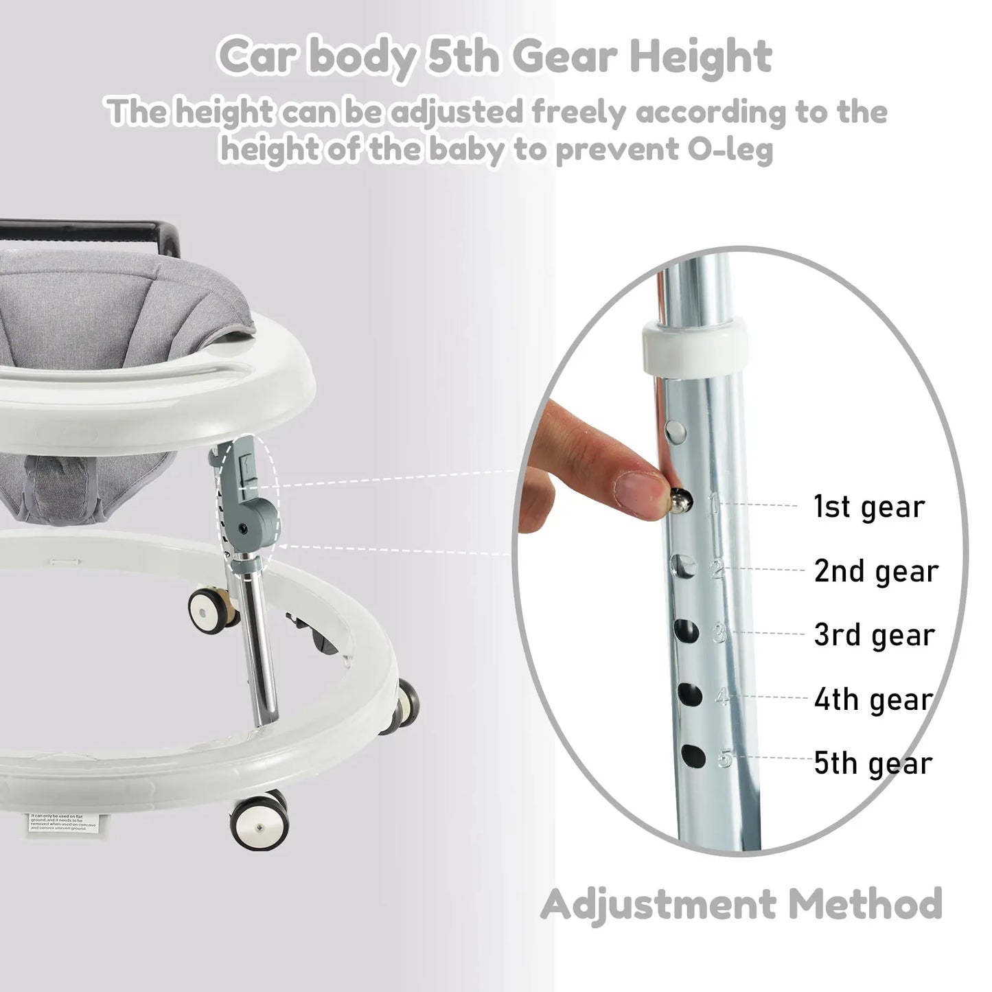 Baby Walker Foldable with 5 Adjustable Heights, 7-18 Months