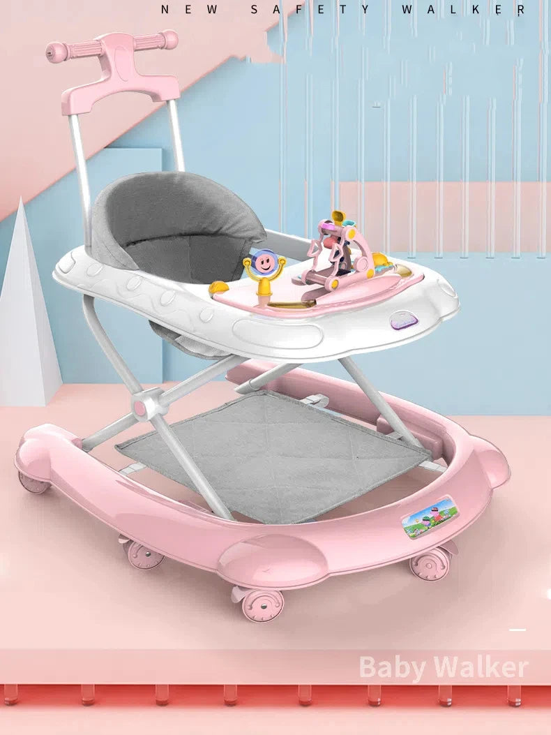 Baby Walker with Music Anti O-shaped Legs Multifunctional Anti Fall